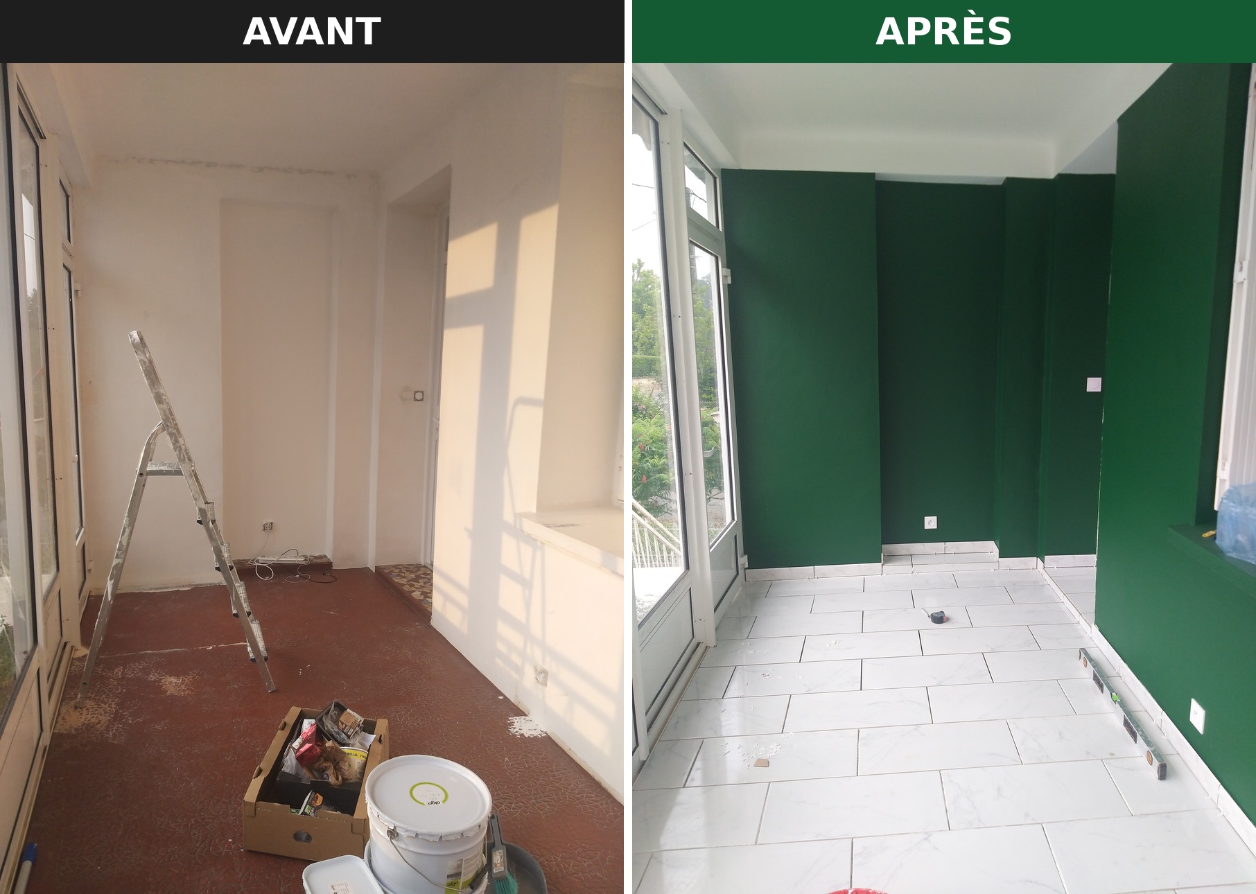 Rénovation d'une véranda, avant et après